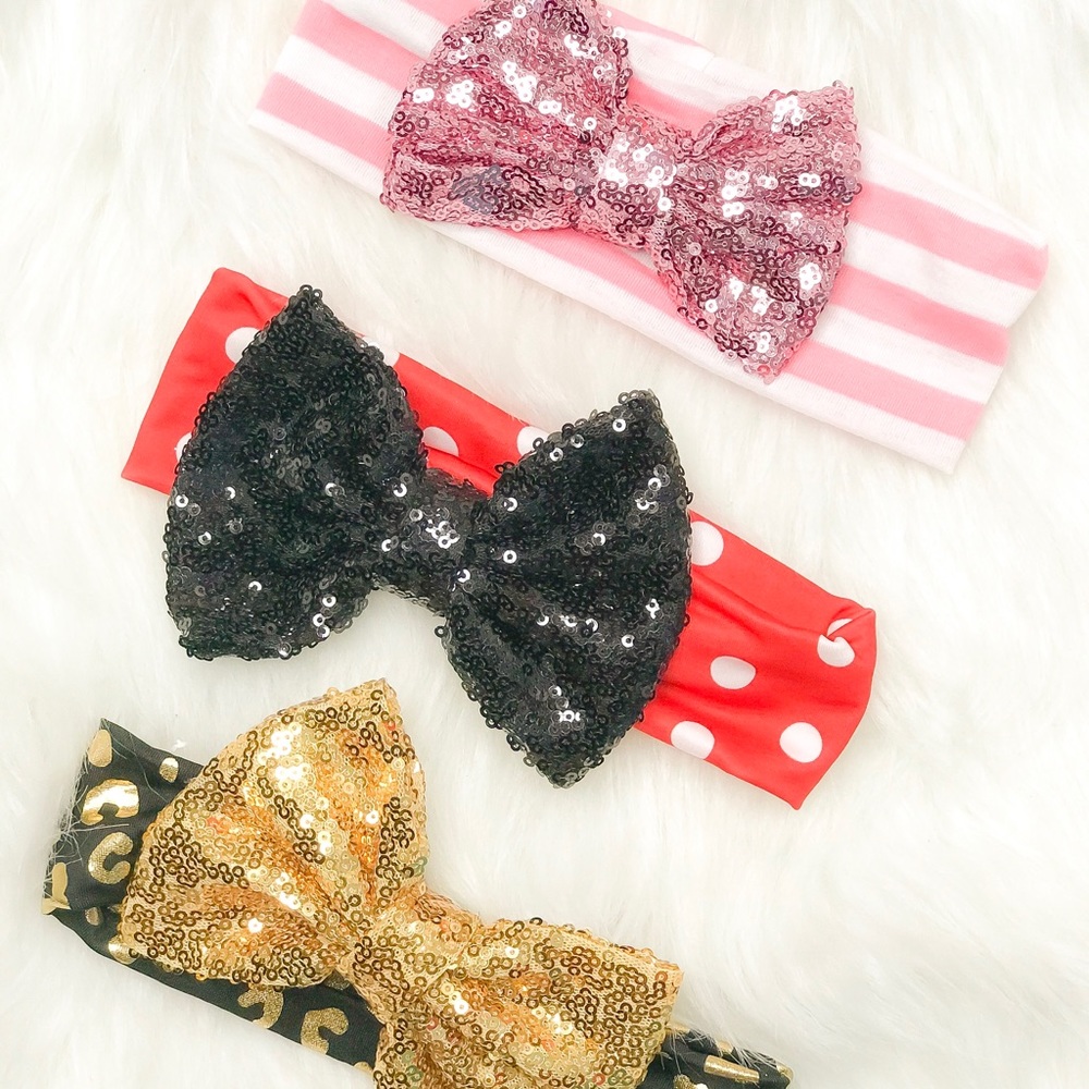 Boutique Baby Toddler Sequin Bow Headband